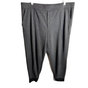 Vince Charcoal Gray Tailored Jogger Pants Size L Pintuck Ankle Zip Cuffs